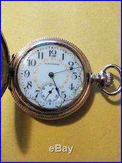 Waltham 0S. (1901) 15 jewels MINT Fancy Dial 14K. Multi-color Gold filled case