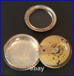 Waltham 11 Jewel WM Ellery Pocket Watch Model 1877 Size 18s Sterling Case As Is