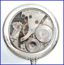Waltham 16s pocket watch runs great + display case 1908 lot d213