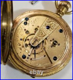 Waltham 18S P. S. BARTLETT (1871) key wind 11 jewels adjusted g. F. Hunter case
