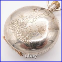Waltham 18-Size 17-Jewel Antique Pocket Watch, Deer / Stag Motif, Keeps Time