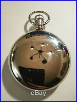 Waltham 18 size 21 jewels grade 845 (1910) giant silverode case railroad watch