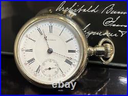 Waltham 18s 15j Damaskeened pocket watch in a Display Back Case