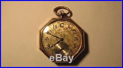 Waltham 1929 Pocket Watch Illinois Case Elgin Napoleon Octagon 48141036