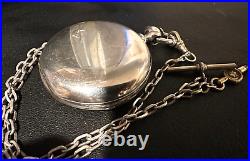 Waltham 5oz coin silver Hunter Case size 18 Pocket Watch 1876. With 18in chain