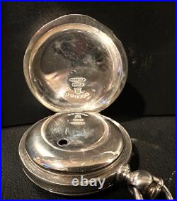 Waltham 5oz coin silver Hunter Case size 18 Pocket Watch 1876. With 18in chain