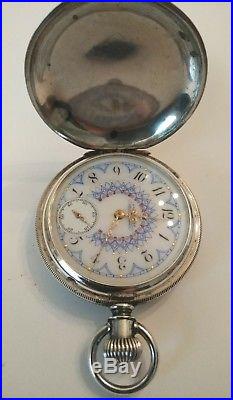 Waltham 6 size. Great fancy dial 13 jewels GREAT silver hunter case restored