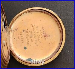 Waltham 9j Pocket Watch Model 1908 Grade No 1609 Size 16s Hunting Case Working