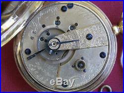Waltham Appleton Tracy 15j 18s Key Wind 18k Gold Hunting Case Pocket watch