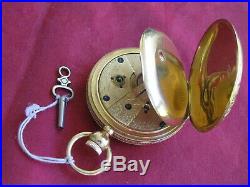 Waltham Appleton Tracy 15j 18s Key Wind 18k Gold Hunting Case Pocket watch
