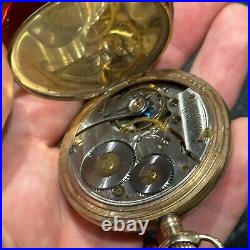 Waltham Gold Plated Hunter Case Heavy Pocket Watch 1907 Working Model 1899