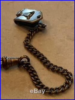 Waltham Grade 210 Pocket Watch With Chain 1894 12s 7j Nickel Alloy Case F2435