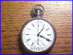 Waltham Nickle Case 14S 15J Chronograph Register Open Face Lever Set Watch