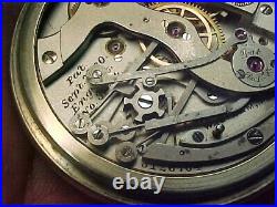 Waltham Nickle Case 14S 15J Chronograph Register Open Face Lever Set Watch