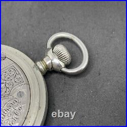 Waltham Pocket Watch 18s 1883 Keystone Silveroid Case 7j Grade 18 Ticking F5517