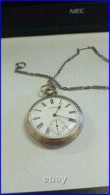 Waltham Pocket Watch Mechanical SS Rare Vintage Silver Case White Dial