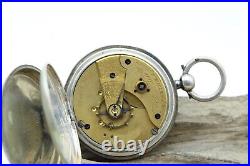 Waltham Pocket Watch Model 1883 18S 7J Silver Case #6942551 KEY WIND (T3S2)