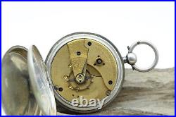 Waltham Pocket Watch Model 1883 18S 7J Silver Case #6942551 KEY WIND (T3S2)