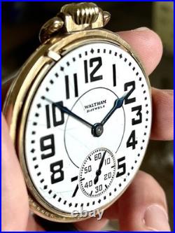 Waltham Riverside Pocket Watch (GF Case) Running Free Shipping