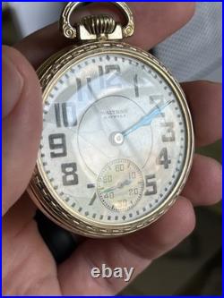 Waltham Riverside Pocket Watch (GF Case) Running Free Shipping