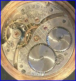 Waltham Riverside size 12 Hunter case gold filled Pocket Watch