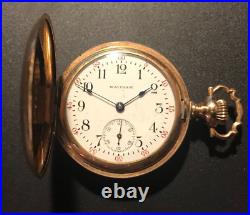Waltham Small O Size Pocket Watch 25 Yr Gold Filled Hunting Case 15j C. 1904