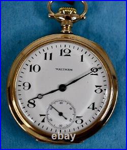 Waltham Vanguard 23 Jewel Railroad Grade Pocket Watch 14k Case