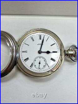 Waltham Vintage 17 Jewel Pocket Watch Silver Nickel Case