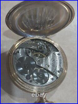 Waltham antique pocket watch Hunter case gold filled with second hand
