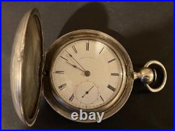 Waltham model 1857 18s Coin Silver Massive Hunter case Pocket Watch 230.9gr