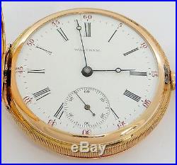 Waltham pocket watch, 16S, original 14K gold hunting case rf25199