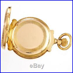 Womens Antique Pocket Watch With Engraved 10k Gold 8 Size Box Hinge Case