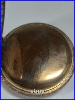 Working Antique 1888 Hampden 200 Fancy Gold Filled Hunter Case Pocket Watch