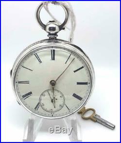 Working English Fusee Silver Case 1898 Open Faced Pocket Watch