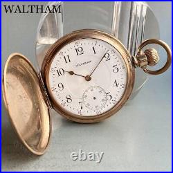 Working Item Waltham Antique Pocket Watch 1912 Manual Winding Hunter Case