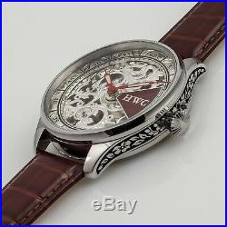Wristwatch from Pocket Watch Vintage Movement New Steel Case Hand Engraved HWC