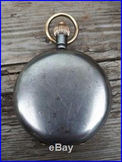 Ww1 era rare minerva single button chronograph pocket watch steel case