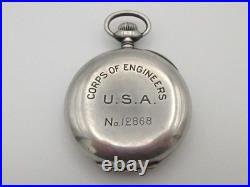 Zenith Corp of Engineers 17 Jewels 0.900 Silver Case Military Pocket Watch