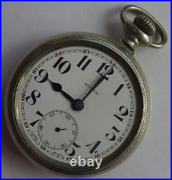 Zenith Railroad Pocket watch open face nickel chromiun case 52 mm. In diameter